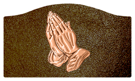 DASHELL-516-CP-SH-BR Copper Praying Hands Shimmer Brown Background
